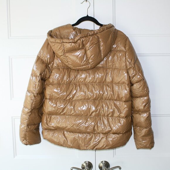 MARELLA Sport Glossy Tan Hooded puffer jacket - Picture 5 of 13